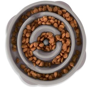 Gray Slow Feeder Dog Bowl